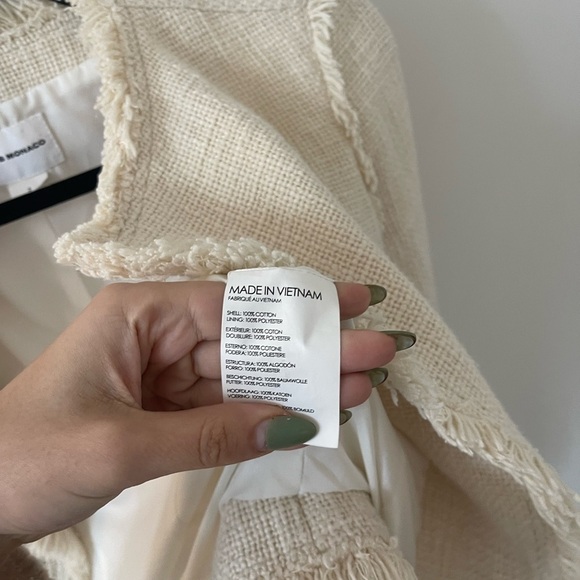 Club Monoco Fringe Tweed Cream Jacket - Picture 6 of 8
